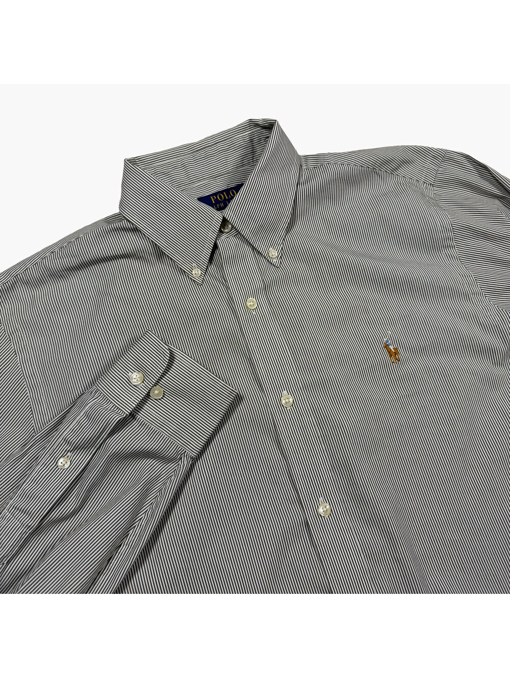 Polo Ralph Lauren Custom Fit Performance Striped Shirt Size L 16.5 Button-Down